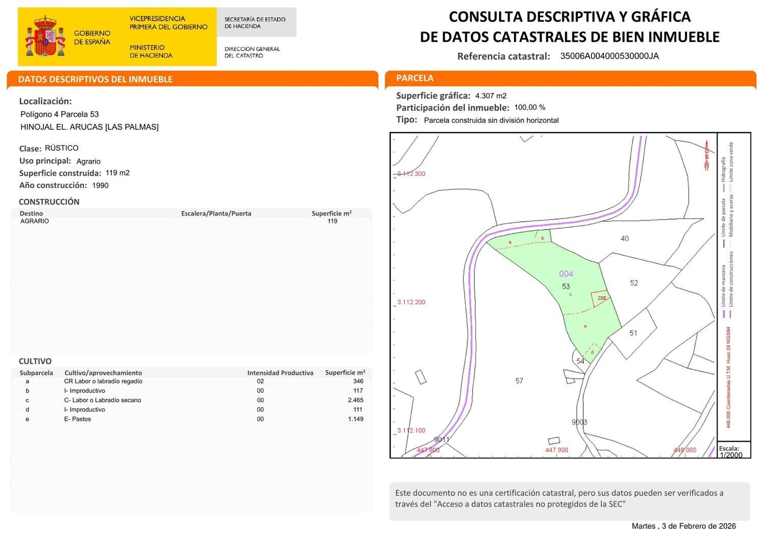Chalet adosado en venta, El Hinojal, Las Palmas