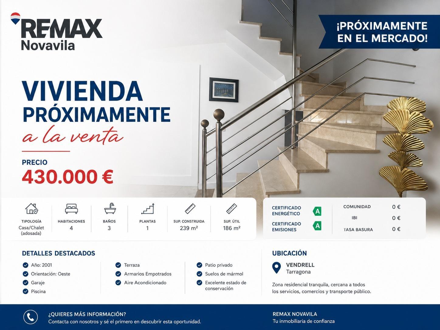 Chalet adosado en venta, El Vendrell